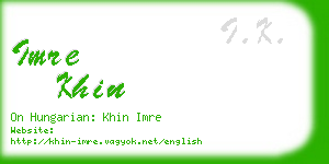 imre khin business card
